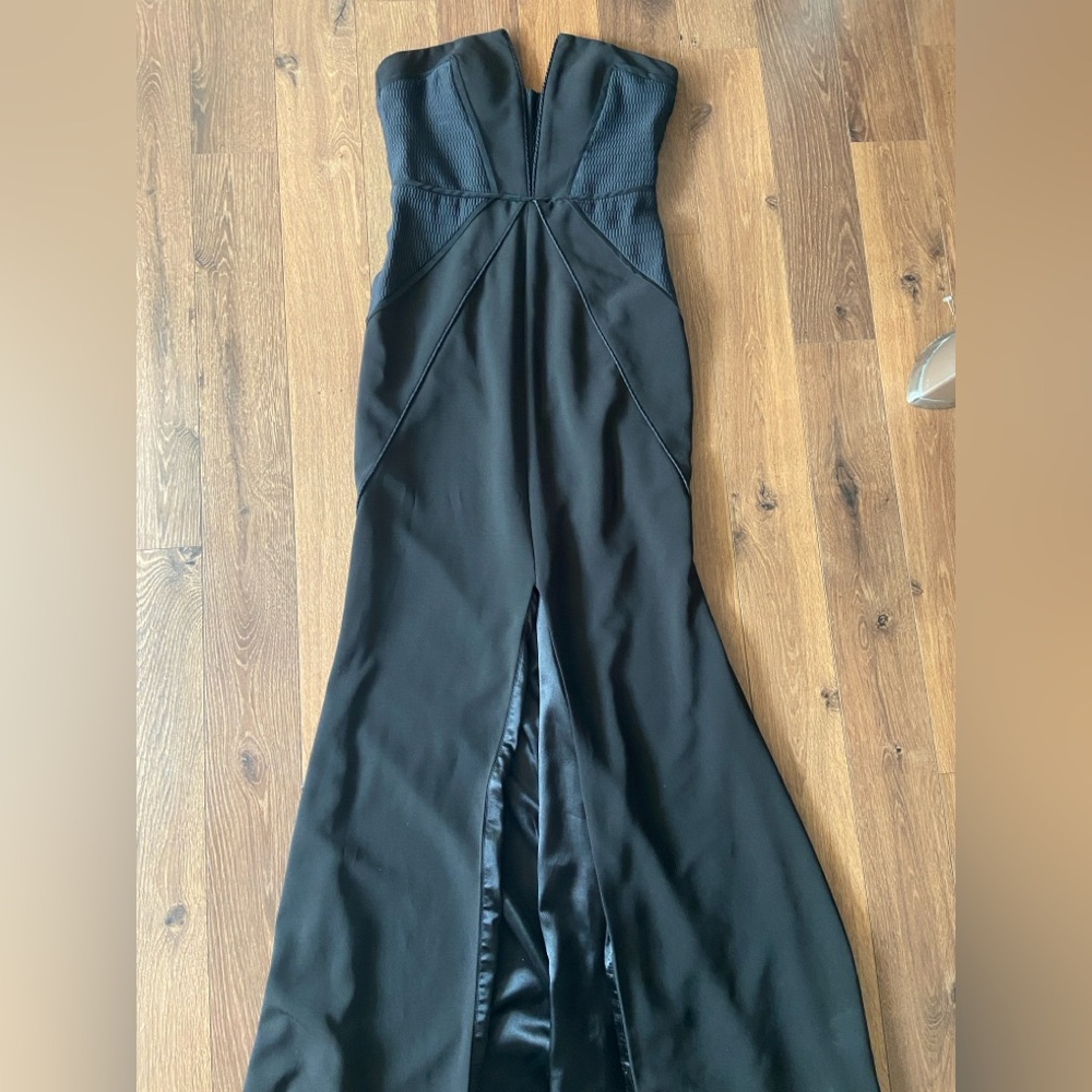 Bariano Australia black strapless EVENING gown